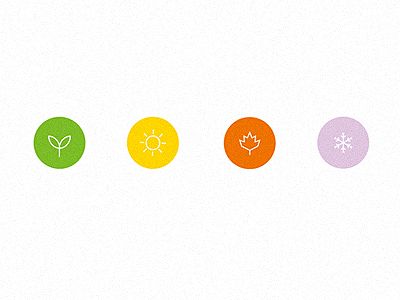 The Four Seasons by Yang Xinlin Four Seasons Symbols, Season Logo Design, Four Season Tattoo Ideas, 4 Seasons Tattoo Simple, Four Seasons Logo Design, Four Seasons Aesthetic, Seasons Symbols, 4 Seasons Tattoo, Four Seasons Tattoo