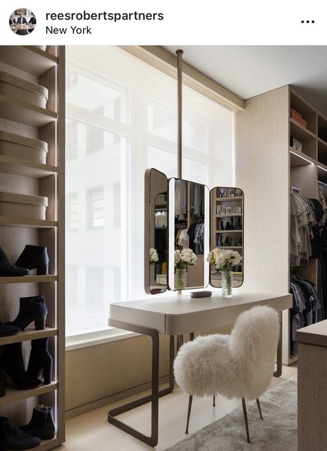 Rees Roberts, Makeup Corner, Park Avenue Apartment, Walking Closet, Dressing Table Design, Luxury Closets Design, Ceiling Design Bedroom, Bedroom Closet Design, Vanity Room