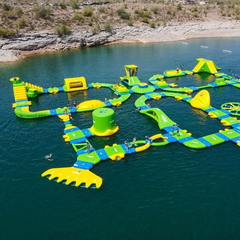 This epic water park features a variety of different obstacles that take speed, agility, and precision to conquer. Things To Do In Austin, Inflatable Obstacle Course, Lady Bird Lake, Floating Water, Inflatable Water Park, Barton Springs, Aqua Park, Lake Travis, Giant Inflatable