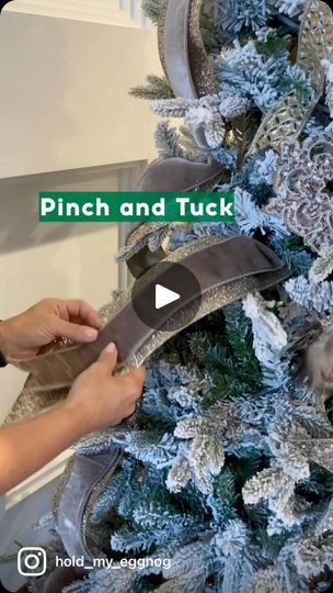 8.2K views · 3.1K reactions | There are so many ways to use ribbon on a tree and this is one that I use quite often. It’s all about the “pinch and tuck”!   For this technique I layered a 2.5” ribbon on top of a 4”, and cut the pieces in 1.5-2’ pieces. I know it’s sometimes hard to cut ribbon that is a bit pricey but it’s a must.  Just be sure to practice with inexpensive ribbon first.   Remember that there are no mistakes to Christmasing!  Just give it a try. I bet you’ll surprise yourself.  . . . . . #christmastreedecorating #christmasribbon #ribbon #ribbondiy #christmasribbon #christmasdecor #christmastips #christmastutorial #christmastutorials #christmastreeideas #christmasdesigner #christmasidea #xmastree #xmasribbon #xmastreedecoration #xmastree🎄 #christmasvideos #christmasreel #chri Pieces Of Ribbon On Christmas Tree, Christmas Tree Inspiration Ribbon, How To Use Tulle To Decorate, Christmas Tree Ribbon Color Ideas, How To Decorate A Christmas Tree With A Ribbon, Fabric On Christmas Tree, How To Layer Ribbon On Christmas Tree, Burlap Ribbon Christmas Tree Easy Diy, How Do You Put Ribbon On Your Christmas Tree