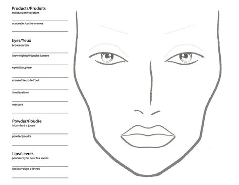 Becoming a Makeup Artist: Free Blank MAC Makeup Chart Makeup Charts, Face Charts, Face Template Makeup, Gesicht Mapping, Makeup Chart, Mac Face Charts, Blank Face, Becoming A Makeup Artist, Make Up Designs