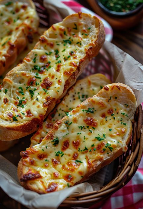 Make fluffy cheesy garlic bread with this easy recipe. Perfect for any occasion! Cheesy Garlic Bread Recipe, Aesthetic Foods, Cheesy Garlic Bread, Food Therapy, Yummy Comfort Food, Funny Food, Food Recepie, Tasty Food, Garlic Bread