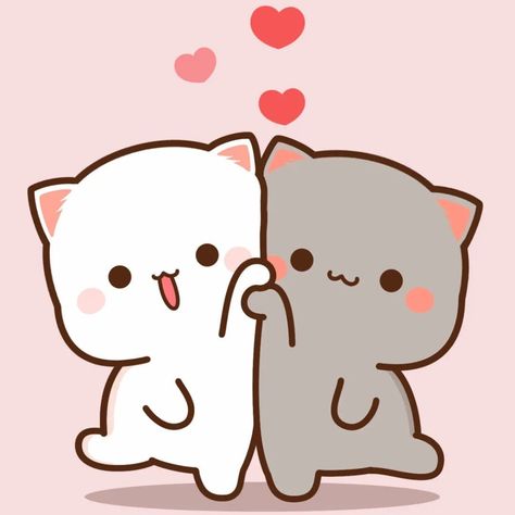 Bubu ❤️ Dudu sur Instagram : “The best thing to hold onto in life is each other.” –Audrey Hepburn . . . . . #lovequotes #truelove #truelove❤️ #lovers #loversgoals #goals… Mochi Cats, Cute Profile Pics, Cute Merch, Peach And Goma, Mochi Cat, Chibi Cat, Cute Bear Drawings, 강아지 그림, Cute Doodles Drawings