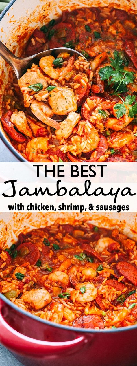 Recipe For Jambalaya, Best Jambalaya Recipe, Jambalaya Recipe Easy, Recipe With Chicken, Chicken Shrimp, Rice Chicken, Jambalaya Recipe, Chicken And Shrimp Recipes, Cajun Cooking