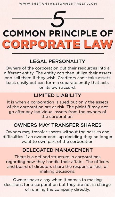 Here are the most common principles of corporate law including legal personality, limited ability, delegated management, etc. Visit the website to get expert help in writing law assignment. Law School Organization, Law School Preparation, Law School Prep, Law Notes, Law School Life, Law School Inspiration, Law Quotes, Inspirational Life Lessons, Corporate Law