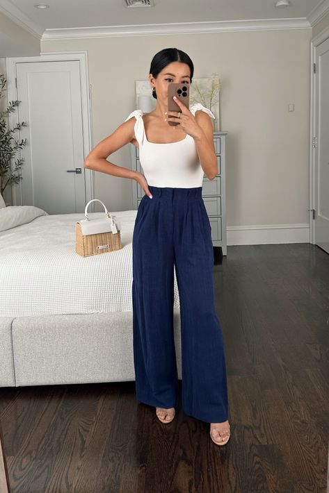 Casual Wide-leg Denim Blue Pants, Summer Mid-rise Wide Leg Denim Pants, Summer Denim Blue Wide-leg Pants, Jean Wang Extra Petite, Elevated Casual Denim Wide-leg Pants, Casual Non-stretch Denim Blue Wide Leg Pants, Outfits Petite, Extra Petite, Pink Jacket