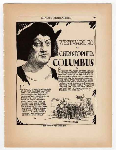 Christopher Columbus Projects, Book Page Art, Classroom Art, Christopher Columbus, Vintage Art Print, Prints Vintage, Old Book Pages, Cave Decor, Gift Teacher