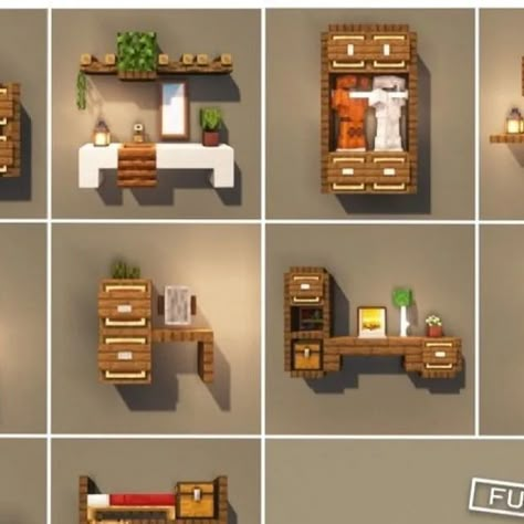 Minecraft Building Designs😇 on Instagram: "Random Minecraft Furniture Ideas to add into your world! Follow @awesomebuild Credits📸: @klay.design_mc #minecraft #minecrafttips #minecraftbuilds #minecraftaesthetic #minecraftonly #minecraftideas #minecrafters #minecraftdesigns #minecraftdesign #minecraftuniverse #minecraftbuildings #minecraftsurvival #minecrafttips #minecraftbuilder #minecraftbuildsdesigns #minecraftcreation #klaydesignmc" Cute Minecraft Furniture, Mc Furniture Ideas, Minecraft Furniture Store, Minecraft Furniture Designs, What To Add To Your Minecraft House, Minecraft Vanity Ideas, Mc Decoration Ideas, Desk Minecraft Ideas, Minecraft Empty Space Ideas