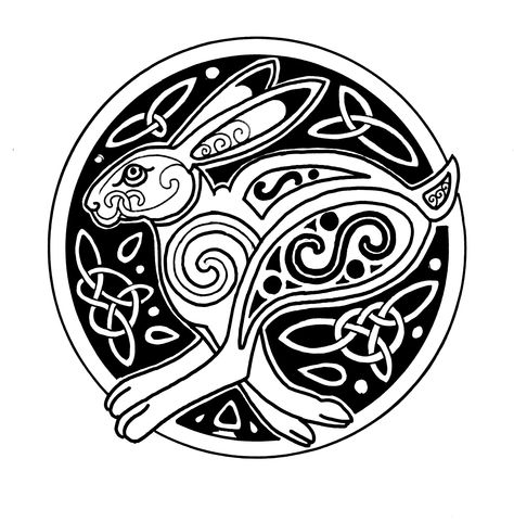 Celtic hare Celtic Rabbit, Symbols For Love, Animal Tattoo Meanings, Celtic Symbols And Meanings, Animal Symbols, Celtic Animals, Celtic Artwork, Celtic Ornaments, Irish Symbols