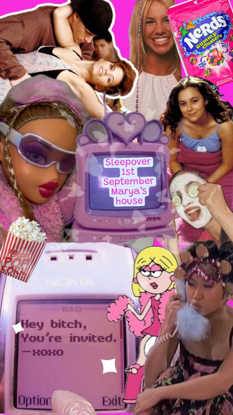 Y2K sleepover party Y2k Slumber Party, Y2k Sleepover, Girly Sleepover, Sleepover Aesthetic, Sleepover Party, Slumber Party, Slumber Parties, Youre Invited, 21st Birthday