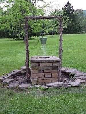 Well, well, well..... - Imgur Wishing Well Garden, Outdoor Waterfalls, Garden Waterfall, Garden Fountains, Water Well, Wishing Well, Outdoor Fire, Garden Crafts, Small Gardens