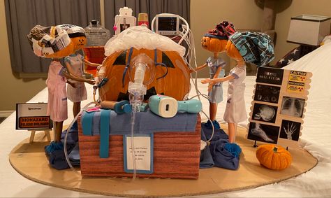 Decorating contest Pumpkin Contest Ideas Medical, Surgical Pumpkin Ideas, Surgery Pumpkin Ideas, Medical Pumpkin, Healthcare Pumpkin, Hospital Pumpkin Contest Ideas, Medical Pumpkin Decorating Contest, Nurse Pumpkin Decorating, Healthcare Pumpkin Decorating