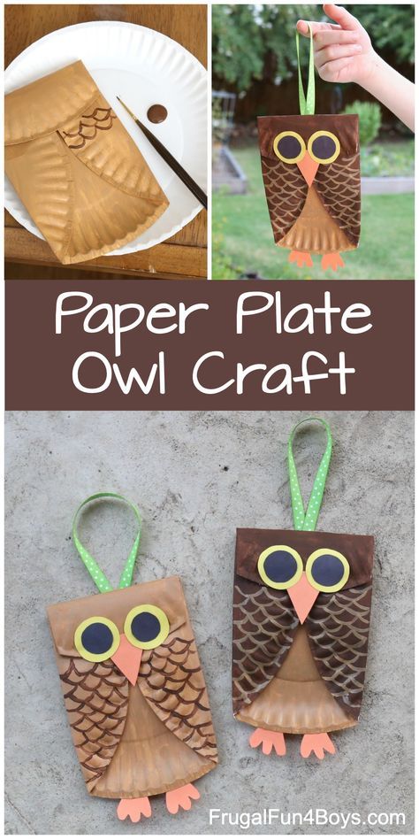 Paper Plate Owl Craft for Kids - Frugal Fun For Boys and Girls Owl Craft Kindergarten, How To Make Owls Crafts, Paper Plate Fall Crafts For Kids, Owl Projects For Preschool, Autumn Crafts For Kindergarten, Sept Crafts For Kids, Fall Owl Crafts For Kids, Autumn Kids Crafts Preschool, November Crafts For Middle School