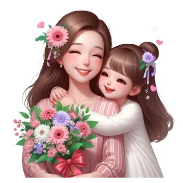 Mother And Daughter Drawing, Happy Daughters Day, Mothers Day Cartoon, Day Festival, Png Background, Fall Music, Daughters Day, Space Baby, Daughter Mother