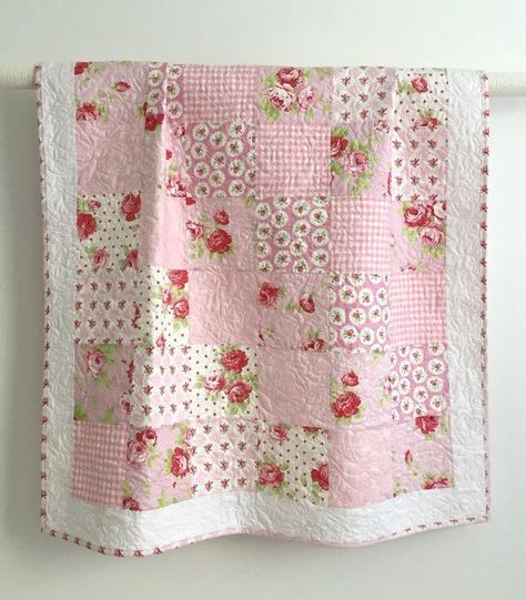 1000+ ideas about Baby Quilts on Pinterest | Quilts, Quilt Patterns and Quilt Blocks Baby Quilt Patterns Easy, Girl Quilts Patterns, Girl Quilts, Pink Prints, Baby Quilt Pattern, Floral Fabrics, Baby Quilt Patterns, Childrens Quilts, Beginner Quilt Patterns