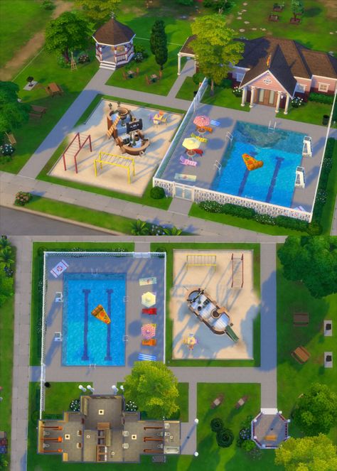 Redoing Foundry Court with a sweet, fruit theme. Find as "The Punch Bowl" in gallery, or search @wonderlandinn. 2 versions, base game and packs. Sims 4 Backyard Ideas Base Game, Sims 4 Base Game Backyard, Sims 4 Public Pool Ideas, Sims 4 Public Pool, Sims 4 Pool Community Lot, Sweet Fruit, The Punch, Sims 4 House Plans, Sims 4 House Building