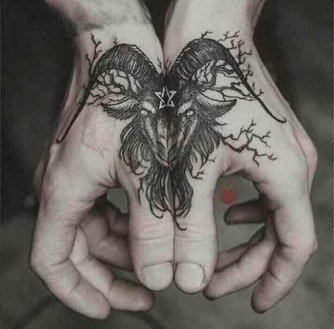 Satanic Tattoos, Tattoo Placements, Occult Tattoo, Devil Tattoo, Wicked Tattoos, Creepy Tattoos, Geniale Tattoos, Gothic Tattoo, Badass Tattoos