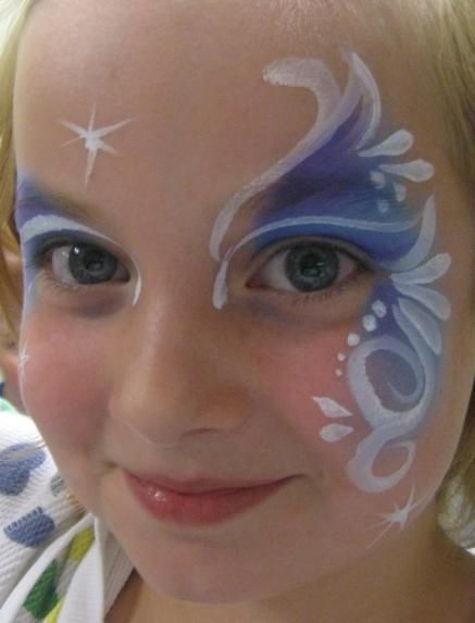 www.MargiesArtStudio.com Disney Face Painting, Frozen Face Paint, Elsa Face, Fairy Face Paint, Obličejové Masky, Make Carnaval, Christmas Face Painting, Frozen Face, Girl Face Painting