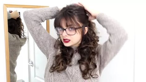 Easy Updo With Bangs, Glasses With Bangs, Different Bangs, Bangs With Glasses, Bangs Glasses, Glasses Hairstyles, Bangs And Glasses, Curled Bangs, Hairstyles With Glasses