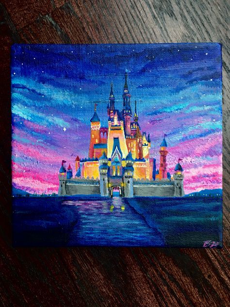 6" by 6" canvas...I really like Disney :) Disney Theme Painting, Disney Art Canvas, Disney Movie Paintings, Painting Disney Ideas, Canvas Painting Ideas Disney, Up Painting Disney, Disney Painting Ideas On Canvas, Disney Paintings On Canvas, Disney Canvas Art Ideas