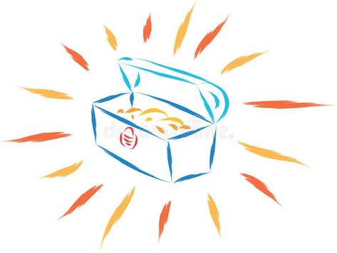 Treasure box vector illustration Treasure Box Illustration, Treasure Box Drawing, Box Drawing, Box Illustration, Box Vector, Doodle Illustration, Treasure Box, Treasure Boxes, Sketch Drawing