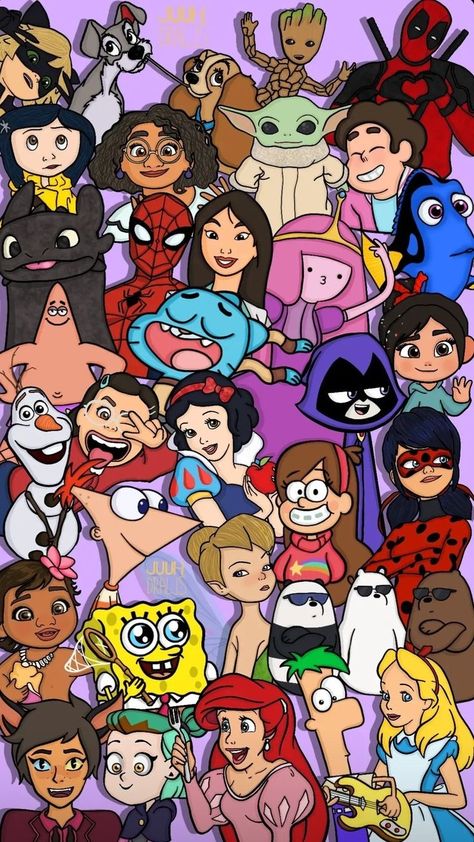 Old Cartoon Network, Colored Characters, Anime Face Drawing, Disney Character Drawings, Drama Ideas, Wallpaper Disney, Cute Canvas Paintings, Disney Friends, Graffiti Cartoons