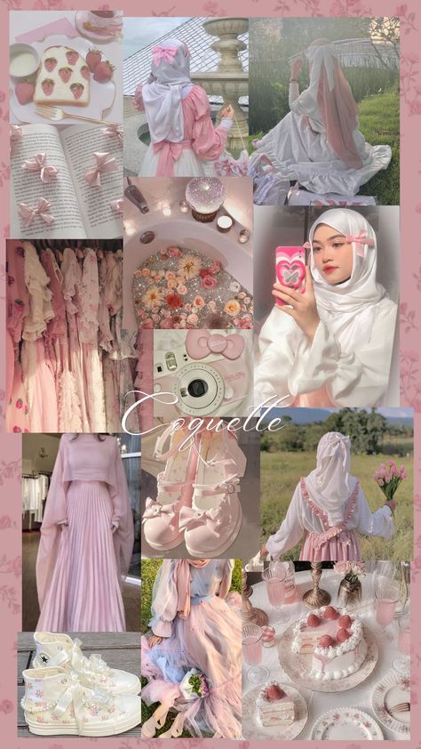 Coquette Hijabi Outfits, Coquette Hijab Outfit, Coquette Modest Outfit, Hijabi Coquette, Modest Clothing Muslim, Coquette Hijab, Modest Coquette, Hijabi Styles, Fashion Coquette