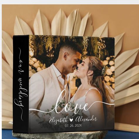 Elegant Love Script Wedding Photo Album Binder - wedding planner Wedding Photo Album Book, Memories Photo, Photo Album Wedding, Photo Album Book, Love Script, Album Wedding, Wedding Photo Album, Wedding Mementos, Keepsake Gifts