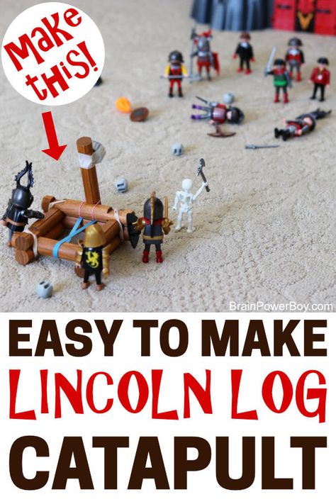 Lincoln Logs Ideas, Logs Ideas, Marshmallow Catapult, Homeschool Stem, Lincoln Logs, Crafts Preschool, Science Guy, Children's Activities, Activities For Boys