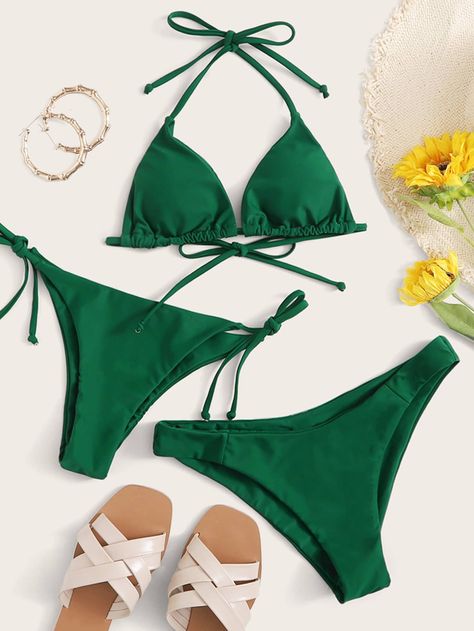 Dark Green Pattern, Green Swimsuit, Movies Outfit, Bra Types, Cute Bikinis, Beachwear For Women, Green Pattern, Affiliate Links, Chest Pad