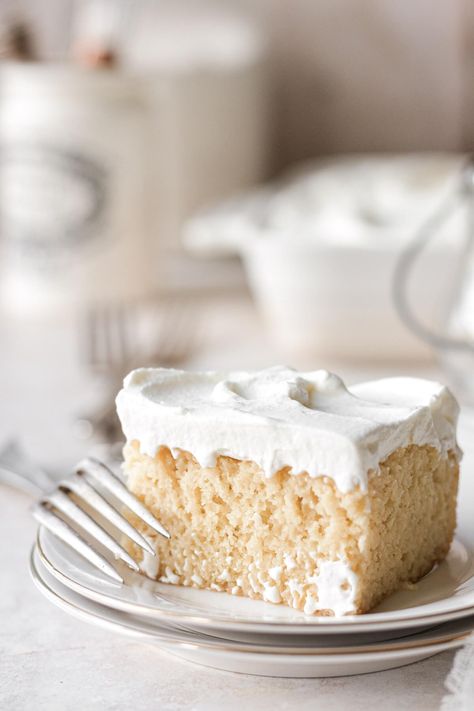 High Altitude Tres Leches Cake - Curly Girl Kitchen Simple Sponge Cake, High Altitude Cake Recipe, Three Milk Cake, Tres Leches Cake Recipe, High Altitude Baking, American Desserts, Vanilla Sponge Cake, Tres Leches Cake, Milk Cake