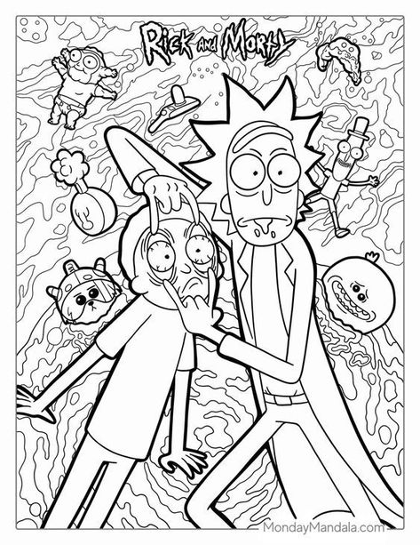 20 Rick and Morty Coloring Pages (Free PDF Printables) Coloring pages for kids #coloringpagesforkids Coloring page for kids #coloringpageforkids Kids coloring page #kidscoloringpage 10.544 Rick Morty Coloring Pages, Rick And Morty Printables, Grown Up Coloring Pages, Rick And Morty Poster Black And White, Rick And Morty Coloring Pages, Rick And Morty Coloring, Cool Coloring Pages For Grown Ups, Trippy Coloring Pages Printable, Trippy Rick And Morty Coloring Pages