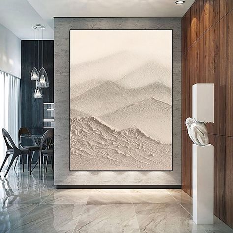 Acrylic Mountain Painting, Wabi Sabi Painting, Textured Oil Painting, Wabi Sabi Art, Wabi Sabi Wall, Textured Acrylic, Mountain Painting, Garden Wall Art, Painting Landscape