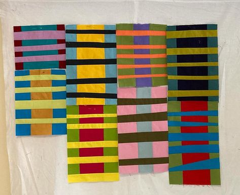 Patchwork Fabric Design, Improve Quilts, Striped Quilts, Railway Ties, Improvisational Quilts, Solid Fabric Quilts, Grandma Crafts, Strip Piecing, Modern Quilting Designs