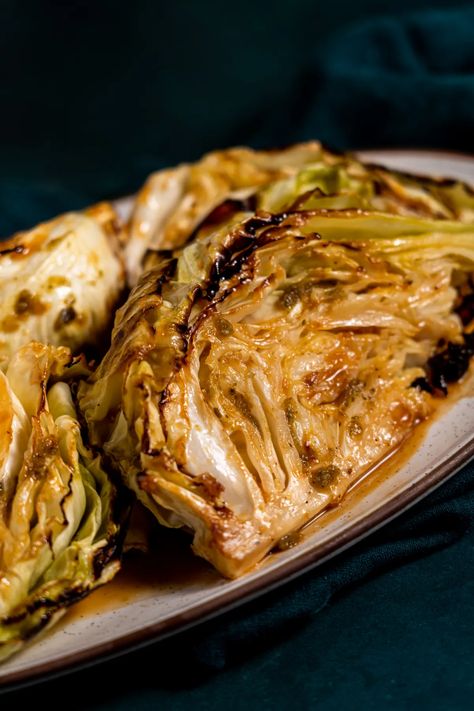 Tender Roasted Cabbage with Miso Caramel and Yuzu Kosho - Leisure Fan Club Good For Inflammation, Miso Caramel, Yuzu Kosho, Dutch Apple Pie Recipe, Grilled Cabbage, Baked Cabbage, Roasted Cabbage, Thanksgiving Recipes Side Dishes, Fried Tofu