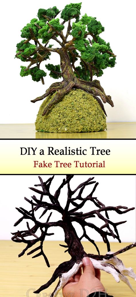 DIY Realistic Tree | Diorama In this tutorial, I show you how to make a tree using mainly Wire Craft and a Paper Clay. It’s fun to make and you can use it in other creation. Making Trees For Diorama, Tree Diorama Diy, 3d Tree Craft How To Make, How To Make A Tree Out Of Clay, Mini Trees Diy, How To Make Fake Trees Diy, How To Make A 3d Tree, Diy Fake Tree How To Make, Diy Miniature Tree