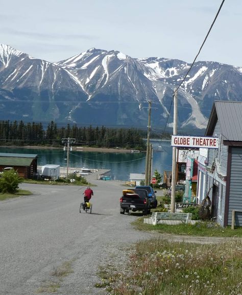 Mountains and lake taken from street view. Canada Small Town, Canada Core Aesthetic, Small Mountain Town, Mountain Town Aesthetic, Alaskan Town, Bc Aesthetic, Bc Mountains, Mountains And Lake, Lake Town