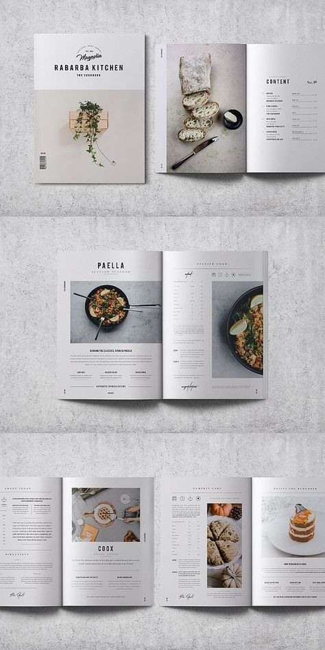 Layout Editorial, Graphic Design Magazine, Recipe Book Design, Menue Design, Recipe Book Templates, Cookbook Design, Menu Layout, Cookbook Template, Book And Magazine Design