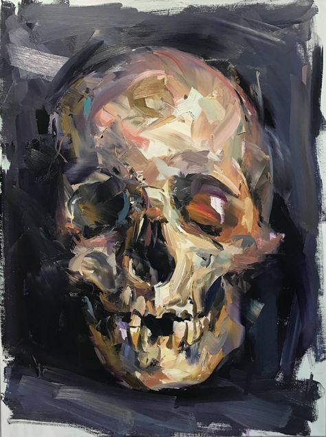 Creepy Oil Pastel Art, Paul Wright, Art Alevel, Skull Painting, Oil Pastel Art, A Level Art, Anatomy Art, Pastel Art, Art Portfolio