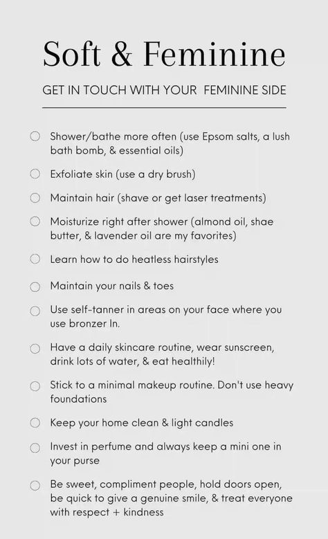 How To Speak Like An Elegant Woman, How To Be Soft And Feminine, Feminine Routine, Hygiene Tips Feminine, Beauty Tips Natural, Beauty Rules, Soft And Feminine, Practicing Self Love, Self Care Bullet Journal