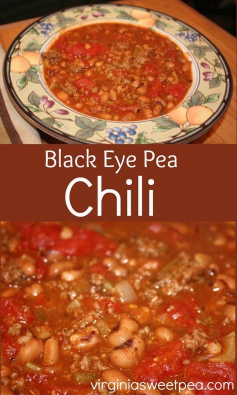 Black Eyed Peas Chili Recipe, Black Eyed Pea Chili, Blackeyed Pea Recipes, Black Eye Pea, Black Eye Peas, Food Casseroles, Black Eyed Pea Soup, Classic Chili Recipe, Ground Beef Stews