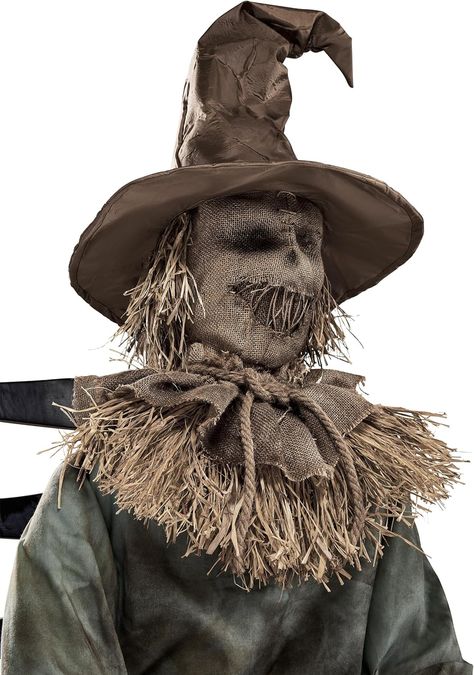 Spirit Halloween 4.5 Ft Scary Sitting Scarecrow Animatronic | Decorations | Animated | Pop-up Motion | Scarecrow Prop Scary Scarecrow Costume, Sitting Scarecrow, Scarecrow Mask, Scary Scarecrow, Halloween Animatronics, Scarecrow Costume, Children Of The Corn, Halloween Dance, Halloween Party Dinner