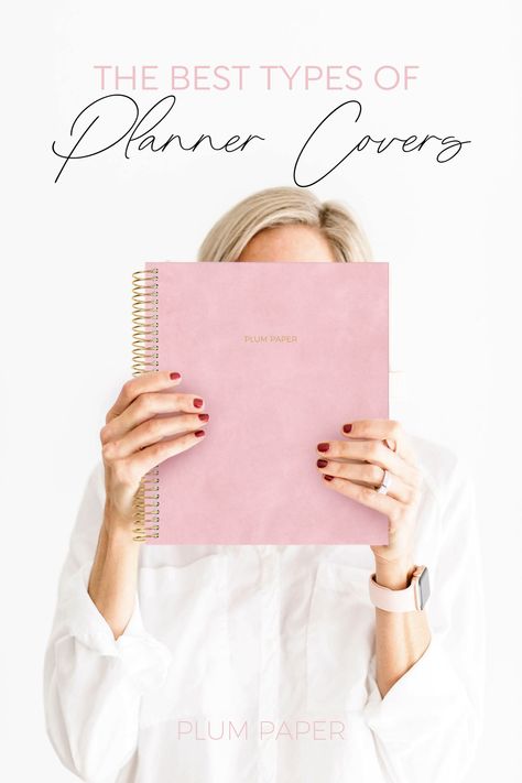 Need help choosing what planner cover material you want? We've got you covered! 😉 Read our blog to learn about the different types of cover materials we offer. Types Of Plums, Personalized Planner, Types Of Planners, Plum Paper Planner, Paper Planner, Planner Covers, Custom Planner, Plum Paper, Beautiful Cover