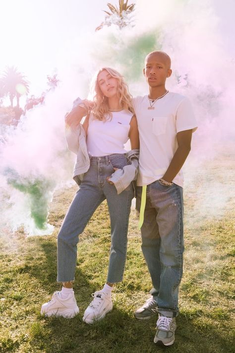 Hailey Bieber x Jaden Smith Levi's Festival Campaign 2020 Spring Denim, We Are Festival, Jaden Smith, Valley Girls, Hailey Baldwin, Hailey Bieber, Most Beautiful Man, Blouse Styles, Festival Fashion