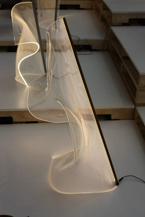 Acrylic Sheets Transform Light Into An Architectural Sculpture Light Sculpture Art, Blitz Design, Luminaire Original, Lamp Makeover, Architectural Sculpture, Architectural Interior, Light Sculpture, Acrylic Panels, Acrylic Sheets