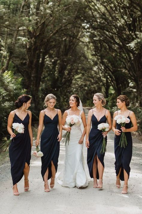 Blue Bridesmaids Dresses, Navy Blue Bridesmaids, Navy Bridesmaids, Bridal Party Attire, Navy Blue Bridesmaid Dresses, Blue Themed Wedding, Navy Bridesmaid Dresses, Navy Blue Wedding, Bridesmaid Style