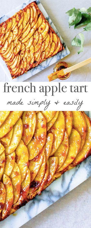 French Apple Tart - easy & delicious! Recipe via MonPetitFour.com French Apple Tart Recipe, French Desserts Easy, Dessert French, French Apple Tart, Apple Recipes Healthy, Apple Tart Recipe, Thanksgiving Snacks, French Recipe, Apple Dessert Recipes