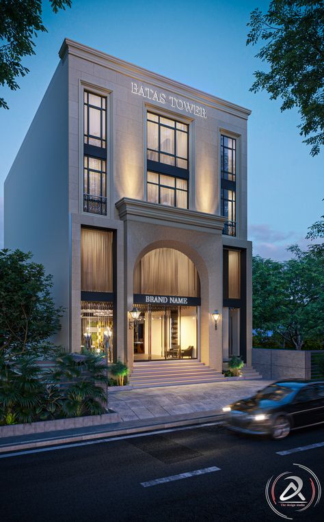 Neo Classical Elevation Design, Commercial Facade, New Classic Villa, Classical Facade, Building Front Designs, 3 Storey House Design, Hotel Design Architecture, Hotel Facade, Retail Facade