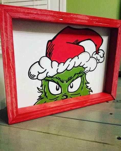 Grinch Art, Paintings Christmas, Grinch Ideas, Grinch Decorations, Chirstmas Decor, Christmas Amigurumi, Grinch Christmas Party, Whoville Christmas, Grinch Christmas Tree