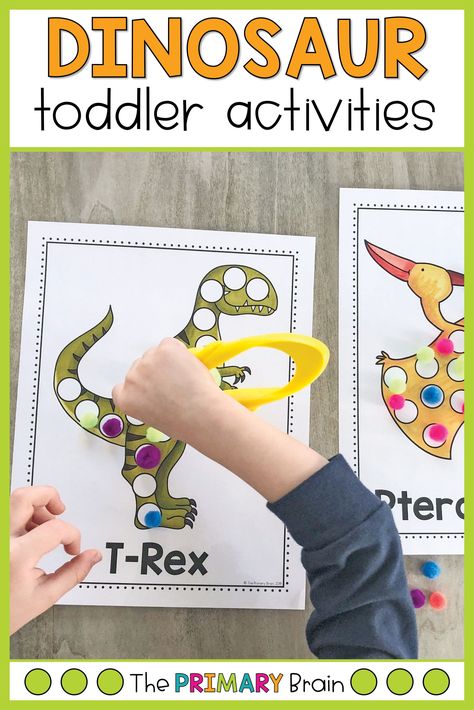 Dinosaur Toddler Activities, Toddler School Activities, Dinosaur Themed Activities, Dinosaur Lesson, Dinosaur Activities Preschool, Preschool Fine Motor Activities, Toddler Lessons, Dinosaurs Preschool, Lesson Plans For Toddlers